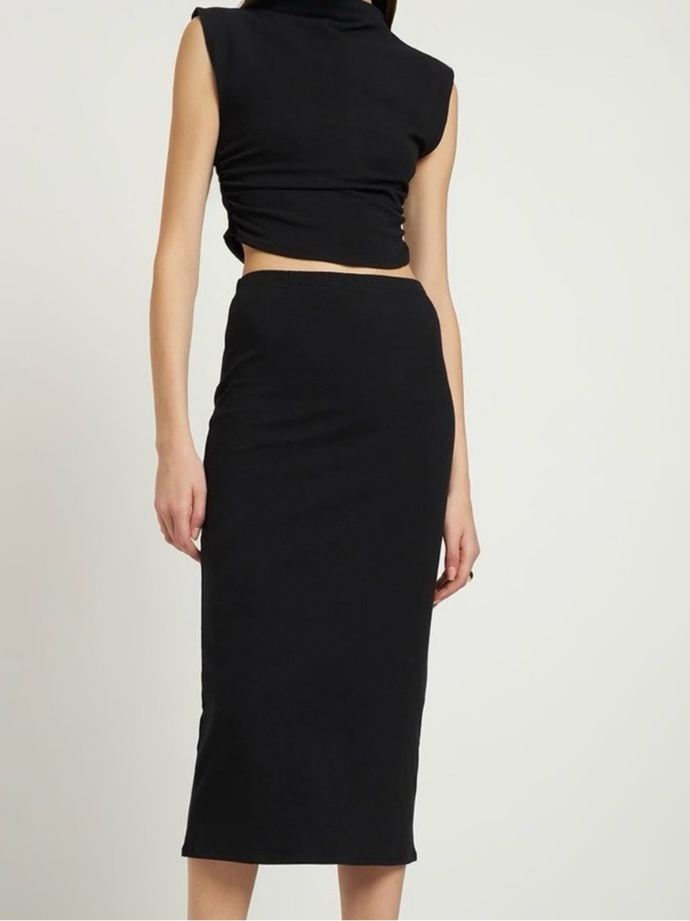 Reformation top and skirt set, cotton stretch, size small